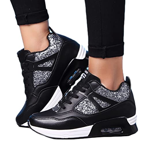 Minetom Damen Pailletten Sneaker Flach Schuhe Freizeit Schnürer Sportschuhe Glänzende Schuhe Laufschuhe Sneaker D Schwarz 40 EU Minetom Damen Pailletten Sneaker Flach Schuhe Freizeit Schnürer Sportschuhe Glänzende Schuhe Laufschuhe Sneaker D Schwarz 40 EU von Minetom