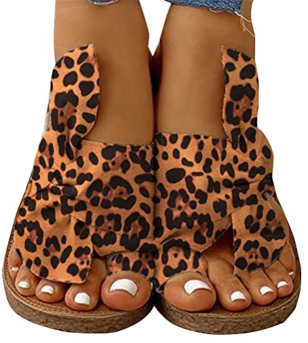 Minetom Damen Pantoffeln Frauen Sommer Strand Badeschuhe Atmungsaktiv Hausschuhe mit rutschfest Flip Flops Schnüren Hollow Out Sandalen Flache Braun 39 EU von Minetom