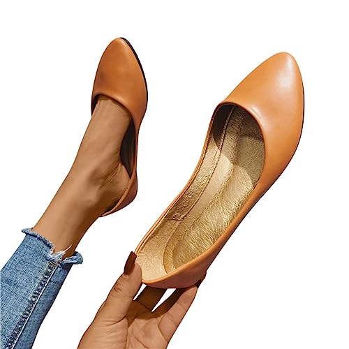 Minetom Damen Pumps Pointed Toe Kunstleder rutschfest Business Büro Flache Schuhe Ballerinas Elegant Bequem Hochzeit Abend Party Braut Schuhe A1 Braun 37 EU Minetom Damen Pumps Pointed Toe Kunstleder rutschfest Business Büro Flache Schuhe Ballerinas Elegant Bequem Hochzeit Abend Party Braut Schuhe A1 Braun 37 EU von Minetom