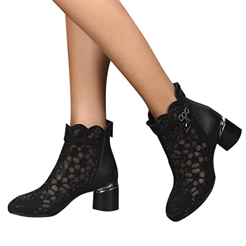 Minetom Damen Pumps Schuhe Elegant Spitze Blumen Blockabsatz rutschfest Mesh Strass Abend Party Braut Schuhe A Schwarz 35 EU Minetom Damen Pumps Schuhe Elegant Spitze Blumen Blockabsatz rutschfest Mesh Strass Abend Party Braut Schuhe A Schwarz 35 EU von Minetom
