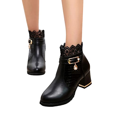 Minetom Damen Pumps Schuhe Elegant Spitze Blumen Blockabsatz rutschfest Mesh Strass Abend Party Braut Schuhe Stiefel F Schwarz 35 EU Minetom Damen Pumps Schuhe Elegant Spitze Blumen Blockabsatz rutschfest Mesh Strass Abend Party Braut Schuhe Stiefel F Schwarz 35 EU von Minetom