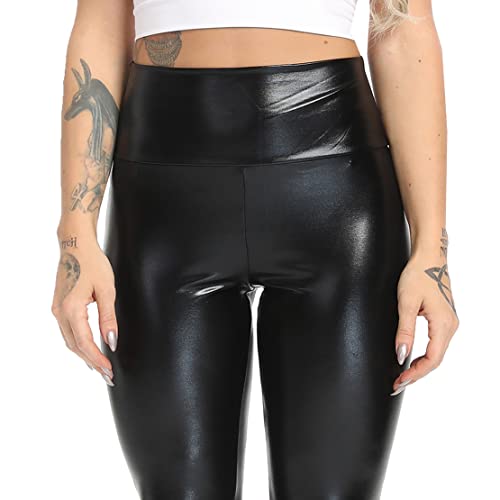 Minetom Damen Sexy Hohe Taille Skinny Elastisch Kunstleder Leggings PU Leder Hose Leopard Druck Slim Fit Sporthose Lederhosen D Schwarz Glänzend L Minetom Damen Sexy Hohe Taille Skinny Elastisch Kunstleder Leggings PU Leder Hose Leopard Druck Slim Fit Sporthose Lederhosen D Schwarz Glänzend L von Minetom