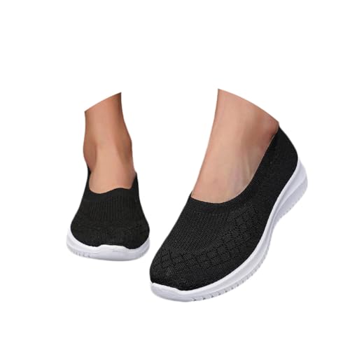 Minetom Damen Slip On Sneaker Atmungsaktiv Mesh Leicht Freizeitschuhe Bequeme Turnschuhe Sportschuhe Indoor Outdoor Walking Schuhe A Schwarz 37 EU von Minetom