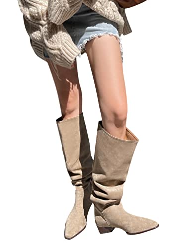 Minetom Damen Stiefel Herbst Winter Schuhe Vintage Bequeme Flache Schuhe Langschaft Winterstiefel Lang Boots Braun 40 EU Minetom Damen Stiefel Herbst Winter Schuhe Vintage Bequeme Flache Schuhe Langschaft Winterstiefel Lang Boots Braun 40 EU von Minetom