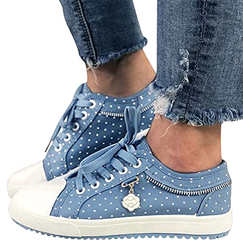 Minetom Freizeitschuhe Damen Bestickte Sneaker Spitze Atmungsaktive Stoffschuhe Frauen Schnürhalbschuhe Laufschuhe Leicht Sportlich Freizeit Flache Schuhe Walkingschuhe C1 Blau 38 EU Minetom Freizeitschuhe Damen Bestickte Sneaker Spitze Atmungsaktive Stoffschuhe Frauen Schnürhalbschuhe Laufschuhe Leicht Sportlich Freizeit Flache Schuhe Walkingschuhe C1 Blau 38 EU von Minetom