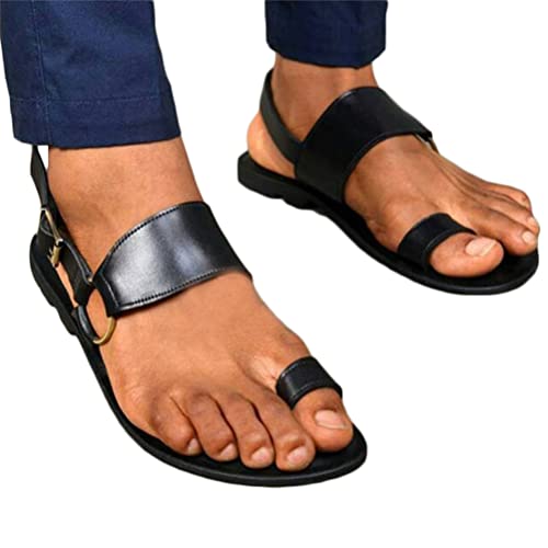 Minetom Herren PU Sandalen Retro Riemchensandalen Gladiator Sommer Schuhe Ledersandalen Slingback Zehentrenner Pantoletten Slipper A Schwarz 43 EU Minetom Herren PU Sandalen Retro Riemchensandalen Gladiator Sommer Schuhe Ledersandalen Slingback Zehentrenner Pantoletten Slipper A Schwarz 43 EU von Minetom