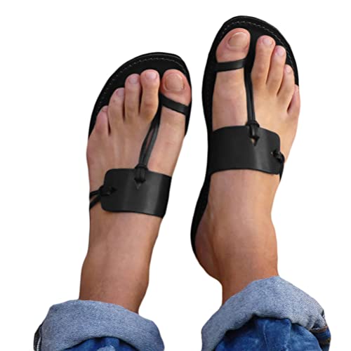 Minetom Herren PU Sandalen Retro Riemchensandalen Gladiator Sommer Schuhe Ledersandalen Slingback Zehentrenner Pantoletten Slipper B Schwarz 48 EU Minetom Herren PU Sandalen Retro Riemchensandalen Gladiator Sommer Schuhe Ledersandalen Slingback Zehentrenner Pantoletten Slipper B Schwarz 48 EU von Minetom