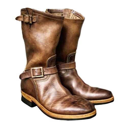 Minetom Herren Western Cowboy Stiefel Stiefeletten Reiterstiefel Vintage Combat Boots Stiefel Biker Boots Mit Blockabsat B1 Braun 43 EU Minetom Herren Western Cowboy Stiefel Stiefeletten Reiterstiefel Vintage Combat Boots Stiefel Biker Boots Mit Blockabsat B1 Braun 43 EU von Minetom