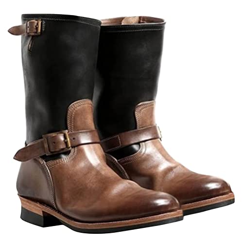 Minetom Herren Western Cowboy Stiefel Stiefeletten Reiterstiefel Vintage Combat Boots Stiefel Biker Boots Mit Blockabsat B2 Braun 40 EU Minetom Herren Western Cowboy Stiefel Stiefeletten Reiterstiefel Vintage Combat Boots Stiefel Biker Boots Mit Blockabsat B2 Braun 40 EU von Minetom