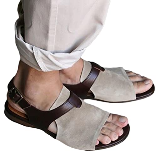 Minetom Herren Wildleder Sandalen Gladiator Sommer Strand Schuhe Schuhe Mit Fischmaul Slingback Wandersandale Outdoorschuhe Trekkingschuhe A Beige 42 EU Minetom Herren Wildleder Sandalen Gladiator Sommer Strand Schuhe Schuhe Mit Fischmaul Slingback Wandersandale Outdoorschuhe Trekkingschuhe A Beige 42 EU von Minetom