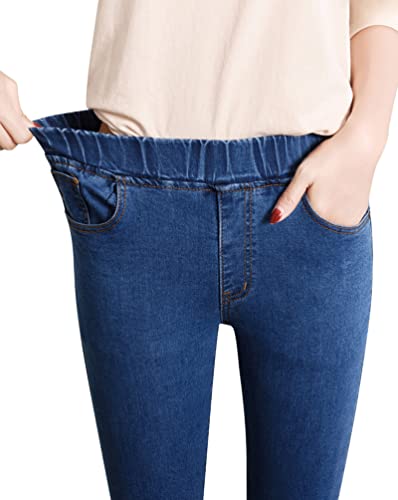 Minetom Leggings Damen Skinny Jeans High Waist Jeanshose Jogginghose Deinm Elastisch Stretch Hose mit Taschen Pants Fitnesshose Yogahose Streetwear B Blau L Minetom Leggings Damen Skinny Jeans High Waist Jeanshose Jogginghose Deinm Elastisch Stretch Hose mit Taschen Pants Fitnesshose Yogahose Streetwear B Blau L von Minetom