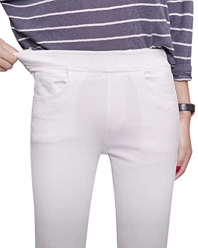 Minetom Leggings Damen Skinny Jeans High Waist Jeanshose Jogginghose Deinm Elastisch Stretch Hose mit Taschen Pants Fitnesshose Yogahose Streetwear B Weiß XS Minetom Leggings Damen Skinny Jeans High Waist Jeanshose Jogginghose Deinm Elastisch Stretch Hose mit Taschen Pants Fitnesshose Yogahose Streetwear B Weiß XS von Minetom