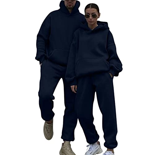 Minetom Pärchen Sportanzug Einfarbig Pullover Hoodie Kapuzenpullover Liebespaar Couple Jogginganzug Freizeitanzug Mit Taschen Oberteile Und Hose Set A Damen Blau M Minetom Pärchen Sportanzug Einfarbig Pullover Hoodie Kapuzenpullover Liebespaar Couple Jogginganzug Freizeitanzug Mit Taschen Oberteile Und Hose Set A Damen Blau M von Minetom