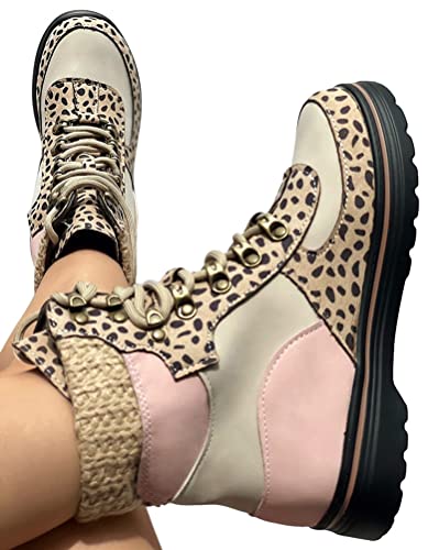 Minetom Warme Gefütterte Winterschuhe Damen Winterstiefel Wildleder Trekkingschuhe Wanderschuhe Schneestiefel Geschnürt Stiefeletten A Leopard 40 EU Minetom Warme Gefütterte Winterschuhe Damen Winterstiefel Wildleder Trekkingschuhe Wanderschuhe Schneestiefel Geschnürt Stiefeletten A Leopard 40 EU von Minetom