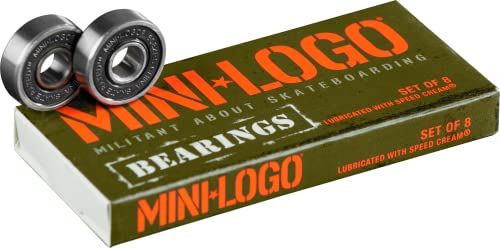 Mini Logo Bearings 608ZRS Series 3 Skateboard Kugellager, Silber, Einheitsgröße von Mini Logo
