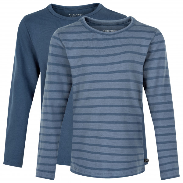 Minymo - Kid's Basic 34 -T-shirt L/S (2-pack) - Longsleeve Gr 92 blau von Minymo