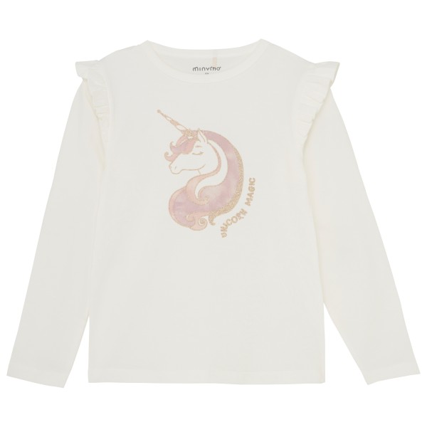Minymo - Kid's Frilled T-Shirt L/S - Longsleeve Gr 98 weiß Minymo - Kid's Frilled T-Shirt L/S - Longsleeve Gr 98 weiß von Minymo