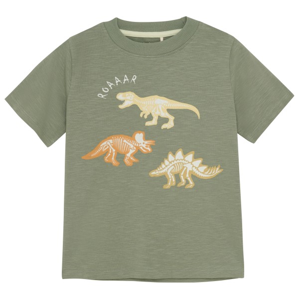 Minymo - Kid's T-Shirt S/S Slub Yarn Dino - T-Shirt Gr 128 oliv von Minymo