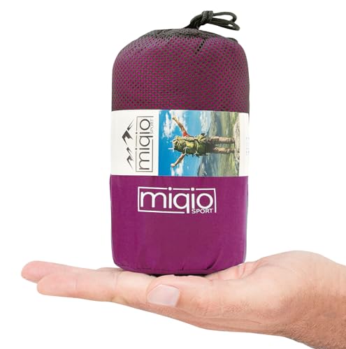 MIQIO® 2in1 Hüttenschlafsack mit durchgängigem Reißverschluss (Links/rechts): Leichter Komfort Reiseschlafsack + XL Reisedecke in Einem - Sommer Schlafsack Innenschlafsack Inlett Inlay - Roseviolett von Miqio