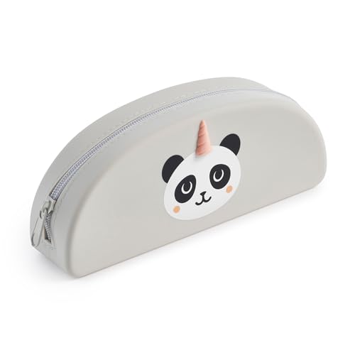 Back2Fun - Ovales Federmäppchen Panda, Einzelfach-Etui, Größe 195 x 80 x 42 mm, Silikon-Federmäppchen, Reißverschluss, Hübsche Papeterie, Farbe Grau Back2Fun - Ovales Federmäppchen Panda, Einzelfach-Etui, Größe 195 x 80 x 42 mm, Silikon-Federmäppchen, Reißverschluss, Hübsche Papeterie, Farbe Grau von Miquelrius