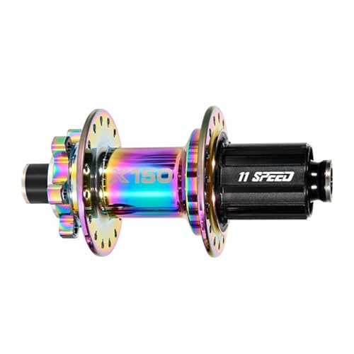 MirOdo 150 Klicks Mountainbike-Vorder-Hinterradnaben 32/36 Löcher Aluminiumlegierung QR/Steckachse Scheibenbremsnaben 2/4 Lager 6 Krallen 3 Zähne Für HG 8-12 Geschwindigkeit(Colorful/36H,TA-Rear) von MirOdo