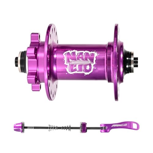 MirOdo 150 Klicks Mountainbike-Vorder-Hinterradnaben 32/36 Löcher Aluminiumlegierung QR/Steckachse Scheibenbremsnaben 2/4 Lager 6 Krallen 3 Zähne Für HG 8-12 Geschwindigkeit(Purple/32H,QR-Front) von MirOdo