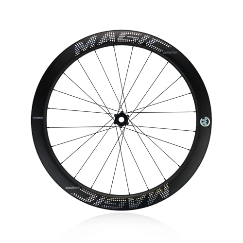 MirOdo 700C Rennrad-Laufradsatz 50mm Carbonfaser Vorder-Und Hinterradräder 24 Löcher Zentralverriegelung Scheibenbremsnaben Steckachse 100/142mm Einteiliger Vakuum-Laufradsatz Für 9–12 Gänge(Front) von MirOdo