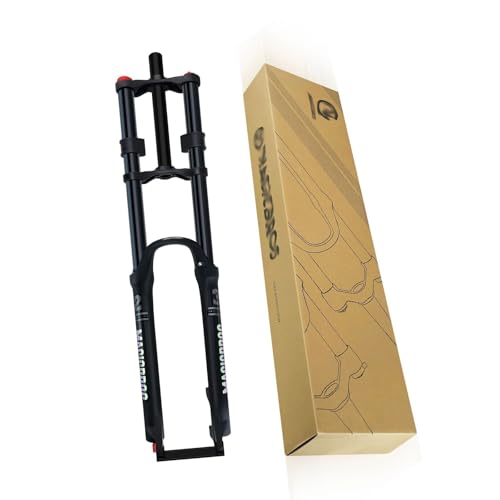 MirOdo DH Mountainbike-Federgabel 26/27,5/29 Zoll Doppelschulter-Luftgabel 1-1/8 Zoll Stoßdämpfer Pneumatische Gabel Federweg 180mm Mit Dämpfung Manuelle Sperre QR 9 * 100mm(Black,27.5") von MirOdo