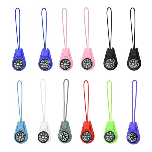MisFun 12 Stück Mini Überleben Kompass, Multi-Farbe Kompass Kinder, Kompass Outdoor, Kompass Survival Lanyard, Kompass Anhänger, Mini Kompass, Kompass, für Wandern, Camping und Tourismus MisFun 12 Stück Mini Überleben Kompass, Multi-Farbe Kompass Kinder, Kompass Outdoor, Kompass Survival Lanyard, Kompass Anhänger, Mini Kompass, Kompass, für Wandern, Camping und Tourismus von MisFun