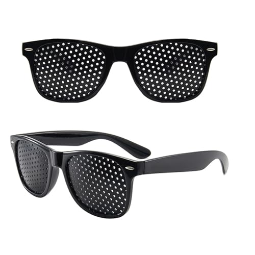 MisFun 2 Stücke Schwarze Rasterbrille, Pinhole Glasses, Pinhole Brille, Gitterbrille Mit Faltbaren, Rasterbrille Lochbrille, Lochbrille für Augentraining zur Entspannung MisFun 2 Stücke Schwarze Rasterbrille, Pinhole Glasses, Pinhole Brille, Gitterbrille Mit Faltbaren, Rasterbrille Lochbrille, Lochbrille für Augentraining zur Entspannung von MisFun