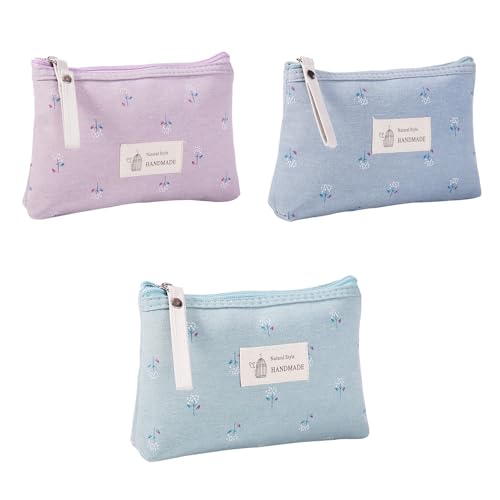 MisFun 3 Stück Kleine Kosmetiktasche für Handtasche, Make up Tasche, Kosmetiktasche aus Segeltuch, Kosmetiktasche Damen, Tragbare Kulturbeutel, für Kosmetik Toilettenartikel Kleingeld MisFun 3 Stück Kleine Kosmetiktasche für Handtasche, Make up Tasche, Kosmetiktasche aus Segeltuch, Kosmetiktasche Damen, Tragbare Kulturbeutel, für Kosmetik Toilettenartikel Kleingeld von MisFun