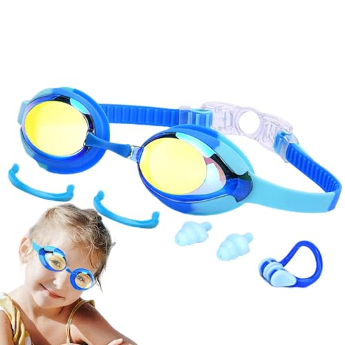 Misaakoeq Schwimmbrillen für Kleinkinder,Kinderbrillen - Schwimmbrille mit verstellbarem Riemen | Kein Auslaufen, wasserdicht, Wasserbrille für klare Sicht, Schwimmbrille für Kinder ab 7 Jahren von Misaakoeq