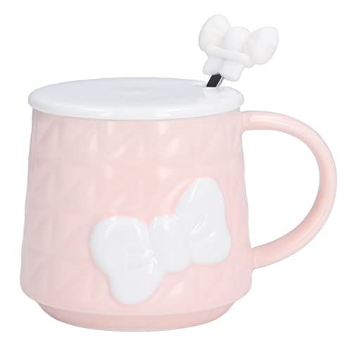 400ml süße Bowknot Keramik Tee Milch Wasser Tasse Milch Tasse Klassische Tasse Trinkbecher für Tee, Kaffee(Rosa) von Miskall