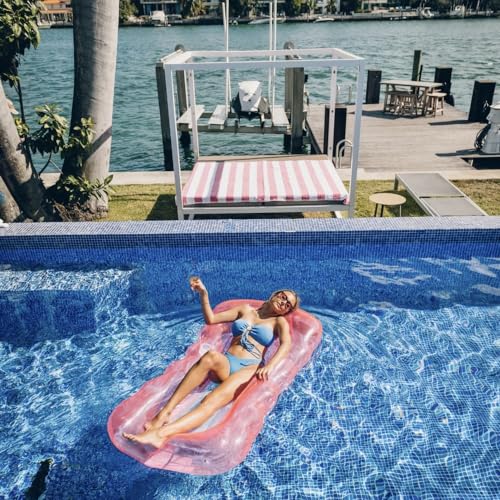 Misomo Pool Lounger Miami Beach Pink | Maße: 170 x 97 cm | Luftmatratze Wasser | Aufblasbar in < 2 Minuten | Mit Getränkehalter | Pool Zubehör Misomo Pool Lounger Miami Beach Pink | Maße: 170 x 97 cm | Luftmatratze Wasser | Aufblasbar in < 2 Minuten | Mit Getränkehalter | Pool Zubehör von Misomo