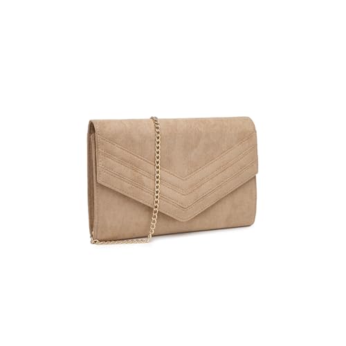 Miss Lulu Clutch Damen Abendtasche Crossbody Taschen Umschlag Elegant Hochzeit Mode Leder Synthetik und Suede klein Hellbraun Miss Lulu Clutch Damen Abendtasche Crossbody Taschen Umschlag Elegant Hochzeit Mode Leder Synthetik und Suede klein Hellbraun von Miss Lulu