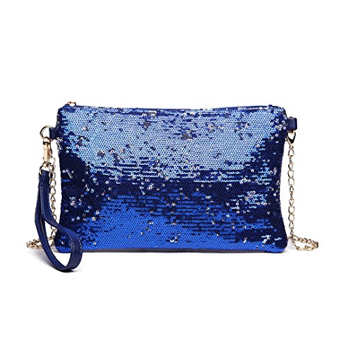Miss Lulu Clutches Damen Kleine Kettentasche Damen Brieftaschen Umhängetasche Clutches Schultertasche Party Pailletten Synthetische Miss Lulu Clutches Damen Kleine Kettentasche Damen Brieftaschen Umhängetasche Clutches Schultertasche Party Pailletten Synthetische von Miss Lulu