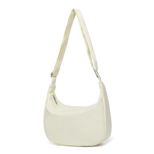 Miss Lulu Handtasche Damen klein Umhängetasche damen Crossbody Bag Damen Tasche zum umhängen mit verstellbarer Schultergurt für Reisen und Alltag Mode Beige von Miss Lulu