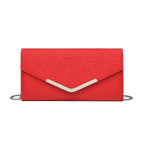 Miss Lulu Damen Clutches, Spitze Clutch Tasche, Geblümt Spitze Clutch Tasche Damen, Elegante Kette Umhängetasche, Clutch Umschlag, Handtasche Damen klein Miss Lulu Damen Clutches, Spitze Clutch Tasche, Geblümt Spitze Clutch Tasche Damen, Elegante Kette Umhängetasche, Clutch Umschlag, Handtasche Damen klein von Miss Lulu