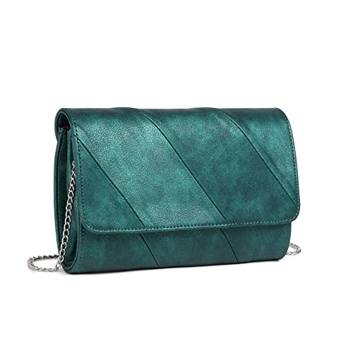 Miss Lulu Damen Clutches Schulter Crossbody Abendtasche Große Kapazität Tasche Geeignet für Party, Hochzeit, Bankett, Abschlussball, grün von Miss Lulu