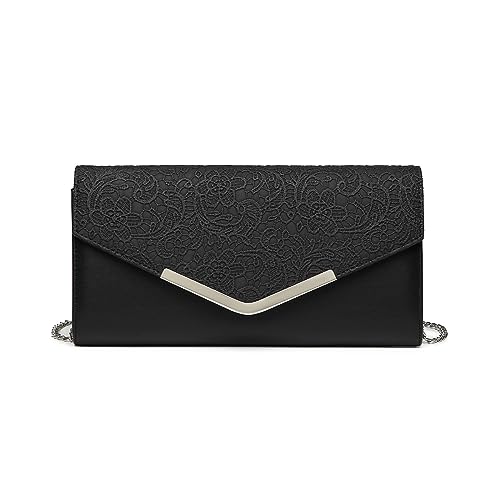 Miss Lulu Damen Clutches Spitze Tasche Geblümt Clutch Tasche Damen Elegante mit Kette Umhängetasche Handtasche Geschenk für Mädchen Party Hochzeit Braut Mom Bankett Abend Mode Miss Lulu Damen Clutches Spitze Tasche Geblümt Clutch Tasche Damen Elegante mit Kette Umhängetasche Handtasche Geschenk für Mädchen Party Hochzeit Braut Mom Bankett Abend Mode von Miss Lulu