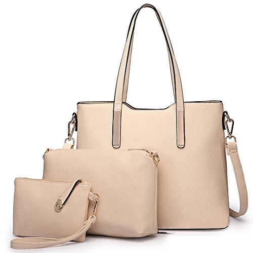 Miss Lulu Handtasche Damen Shopper Schultertasche Groß Henkeltasche Tragetasche Aktentasche Tasche Tote für Büro Schule Einkauf Reise Elegant PU Leder 3 Stück Set Miss Lulu Handtasche Damen Shopper Schultertasche Groß Henkeltasche Tragetasche Aktentasche Tasche Tote für Büro Schule Einkauf Reise Elegant PU Leder 3 Stück Set von Miss Lulu