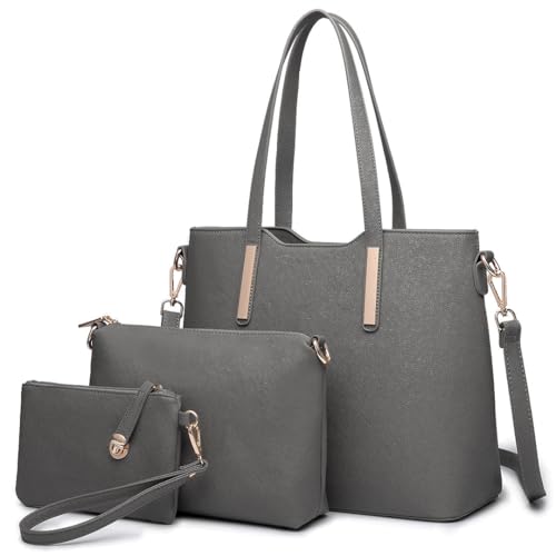 Miss Lulu Handtasche Damen Shopper Schultertasche Groß Henkeltasche Tragetasche Aktentasche Tasche Tote für Büro Schule Einkauf Reise Elegant PU Leder 3 Stück Set Miss Lulu Handtasche Damen Shopper Schultertasche Groß Henkeltasche Tragetasche Aktentasche Tasche Tote für Büro Schule Einkauf Reise Elegant PU Leder 3 Stück Set von Miss Lulu