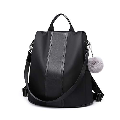 Miss Lulu Damen Rucksack Klein Anti diebstahl Nylon Schultaschen 2 in 1 Tagesrucksack Casual Daypack für Freizeit Einkauf Alltag von Miss Lulu