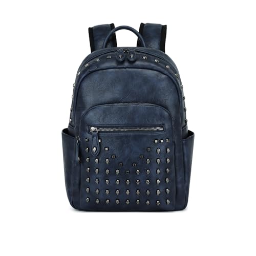 Miss Lulu Rucksack Damen Klein Cityrucksack Tagesrucksack PU Punk Goth Schule Rucksack mit Nieten für Reisen Alltags von Miss Lulu