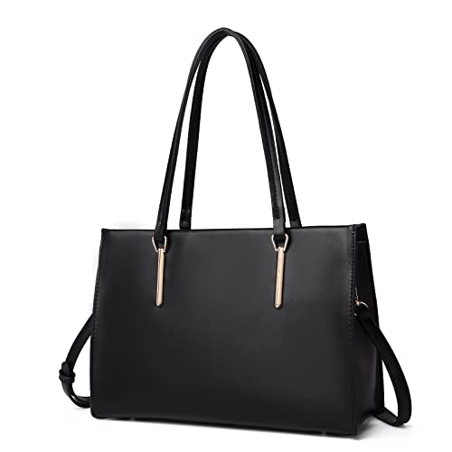 Miss Lulu Schultertasche Damen Henkeltasche Groß Handtasche Elegant PU Leder Umhängetaschen Frauen Shopper Taschen Verstellbar Schultergurt Aktentasche Schwarz Miss Lulu Schultertasche Damen Henkeltasche Groß Handtasche Elegant PU Leder Umhängetaschen Frauen Shopper Taschen Verstellbar Schultergurt Aktentasche Schwarz von Miss Lulu