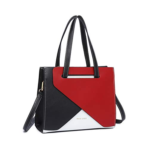Miss Lulu Schultertaschen für Damen Tasche Damen Handtasche für Frauen Mode Umhängetasche Prägnante Farbstiche Schultertasche Mittlere Größe Rot Miss Lulu Schultertaschen für Damen Tasche Damen Handtasche für Frauen Mode Umhängetasche Prägnante Farbstiche Schultertasche Mittlere Größe Rot von Miss Lulu