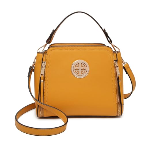 Miss Lulu Umhängetasche Damen Schultertasche Handtasche Crossbody Taschen Henkeltasche Mädchen PU Leder Top Griff Tasche(Gelb) Miss Lulu Umhängetasche Damen Schultertasche Handtasche Crossbody Taschen Henkeltasche Mädchen PU Leder Top Griff Tasche(Gelb) von Miss Lulu