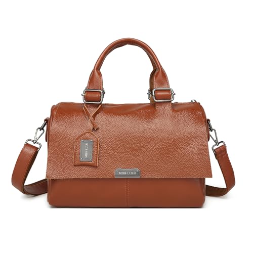 Miss Lulu Vintage Umhängetasche Leder für Herren Damen Messenger-Bags Bürotasche moderne Aktentasche aus echt Leder mit verstellbarem Riemen Medium Miss Lulu Vintage Umhängetasche Leder für Herren Damen Messenger-Bags Bürotasche moderne Aktentasche aus echt Leder mit verstellbarem Riemen Medium von Miss Lulu