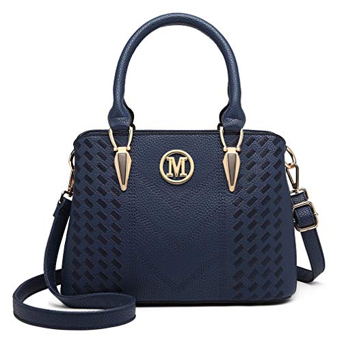 Miss Lulu Handtasche Damen,Exquisitem Handtasche Damen Mittelgroß,Lychee Muster Tasche Damen,Hochwertigem Strick Prozess Handtasche, Elegante Schultertasche Damen (Blau) Miss Lulu Handtasche Damen,Exquisitem Handtasche Damen Mittelgroß,Lychee Muster Tasche Damen,Hochwertigem Strick Prozess Handtasche, Elegante Schultertasche Damen (Blau) von Miss Lulu