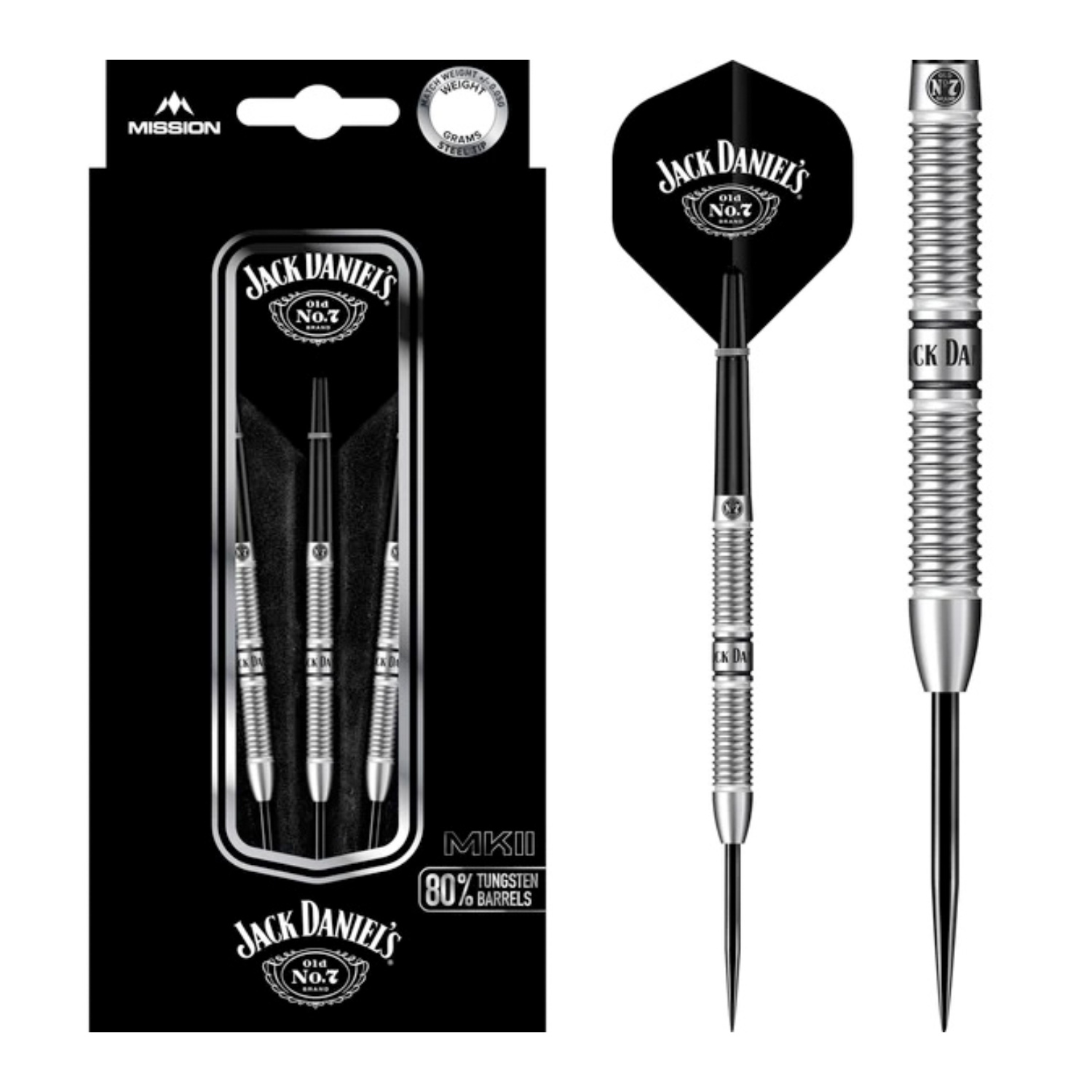 Jack Daniels Old No7 80% Steeldarts 22g Jack Daniels Old No7 80% Steeldarts 22g von Mission Darts
